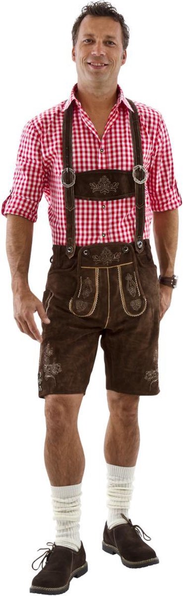Lederhosen Seppi | Wildleder | kort model bruin | Maat 58